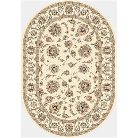Dynamic Rugs Ancient Garden 5 ft. 3 in. x 7 ft. 7 in. Oval 57365-6464 Rug - Ivory/Ivory ANOV69573656464